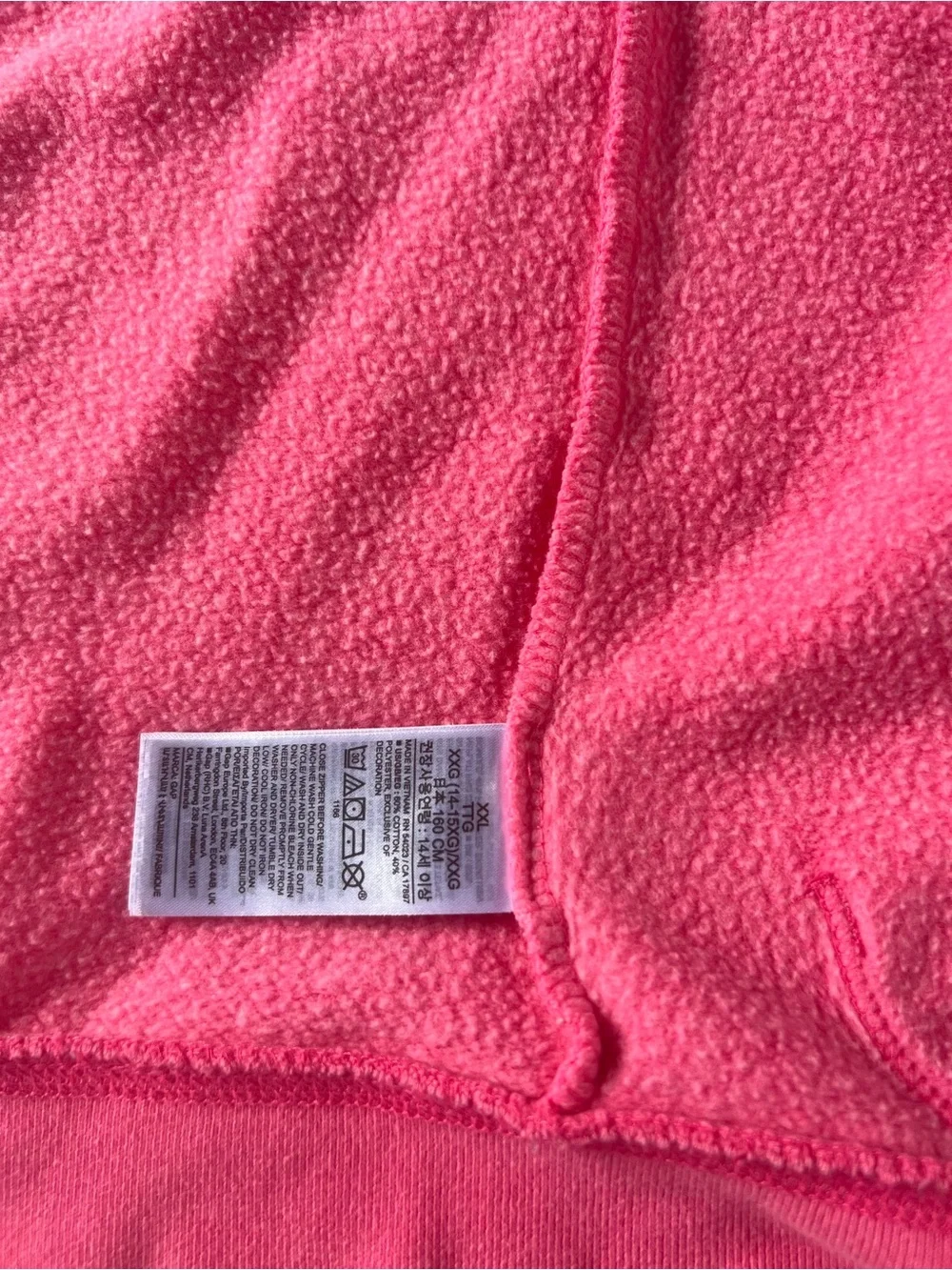 GAP Pink Hooded Zip-Up Sweatshirt with White Logo